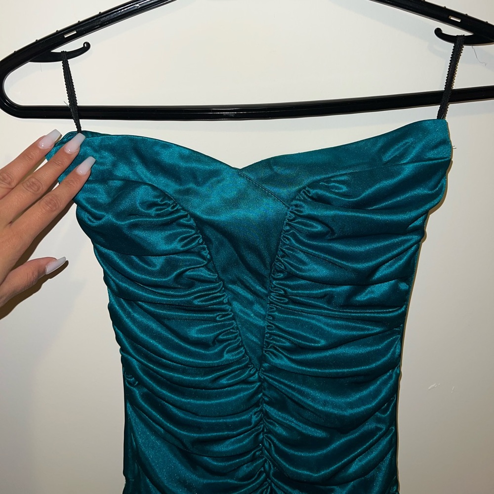 Satin Ruched Dress - Picture 5 of 6